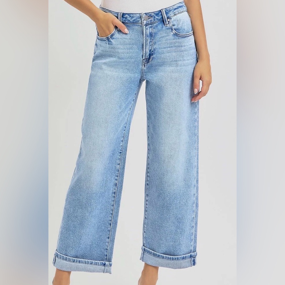 Risen Light Blue Wide Leg Women's Jeans